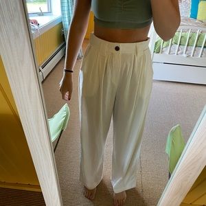 NWOT WILD FABLE WHITE LINEN WIDE LEG PANTS